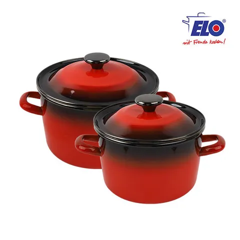 ELO 빨강법랑 리미티드 2종세트 / 깊은형20cm + 깊은형24cm
