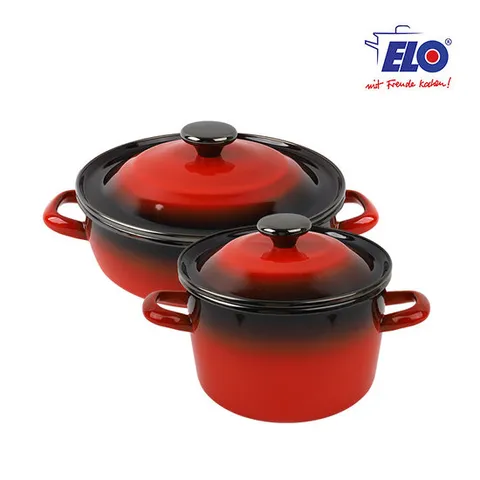 ELO 빨강법랑 리미티드 2종세트 / 깊은형18cm + 편수18cm