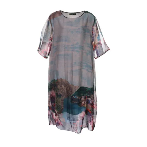 [ 롯데백화점 ][몬테밀라노]밑단 썸머 나염 고급 롱원피스 X5SA9O509A