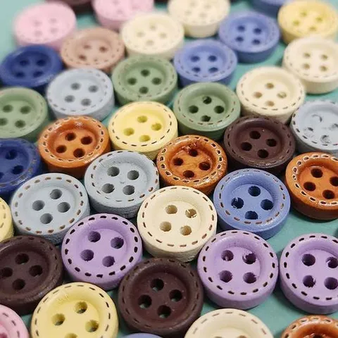 컬러 나무 단추 100p 고급 우드 빈티지 부자재
