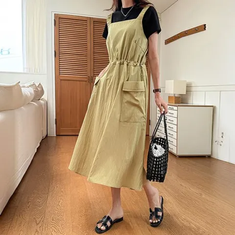 [조아맘] 클로이 바스락 멜빵 원피스