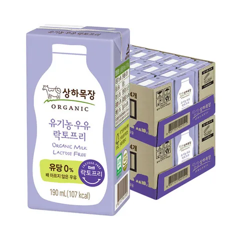 상하목장 유기농 우유 락토프리 190ml 48팩