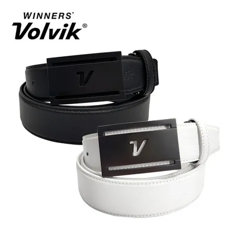 볼빅 V로고 매트 버클 남성용 소가죽 골프벨트