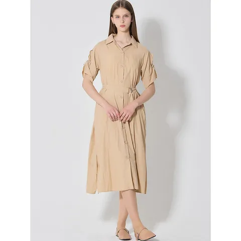 [머스트비][머스트비(MUSTBE)] A라인 소매셔링 바스락 원피스 (