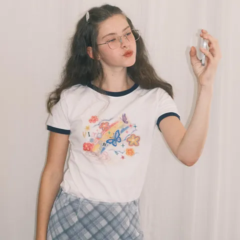 [ 롯데백화점 ][바이탈싸인] 크레용 레인보우 티셔츠 [2c]