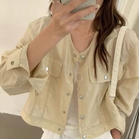 [디자이너몰]여성 썸머 데일리 누일도 크롭 자켓