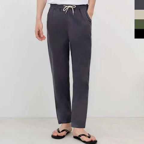 커플남자린넨여름9부바지 남성하의 면바지 남성하의 남자하의 남성바지 린넨바지 리넨바지 바지 리넨 린넨 밴딩바지 여름바지 밴딩린넨바지 커플바지