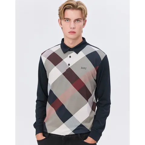 [단독특가] 닥스골프 남성 스테디셀러 빅 체크 긴팔티셔츠 (BLACK) WGTS4C652BK