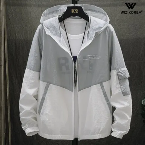 남성 여름 바람막이 자켓 자외선차단 후드 집업 점퍼 WI222J