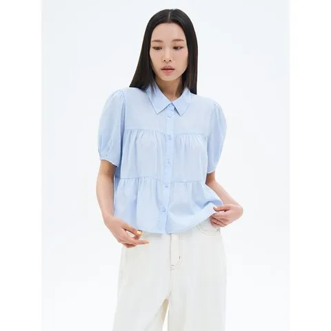 (355765LY1Q) [에잇세컨즈] 캉캉이 블라우스  스카이 블루