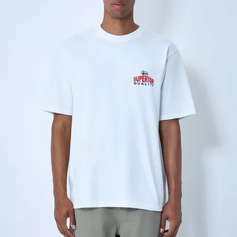 26 SS 스투시 로고 모티프 프린트 크루넥 코튼 반팔 티셔츠 화이트 1905106 1201