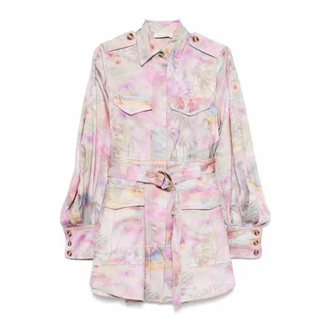 [ZIMMERMANN] 라프리마 여성 캐주얼 자켓 숏 프린트 원피스 위드 벨티드 웨이스트 4105DS252AMMNG Multicolour /8