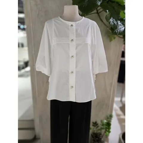 [ 현대백화점 ][ZOOC] 오버핏 라운드 블라우스 (Z252MSC035)