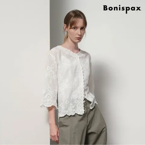 [보니스팍스]플라워 카라 블라우스 (XP2BA049L0)