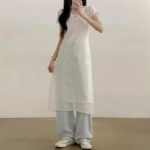 레이어드 플라워 시스루 뷔스티에 원피스