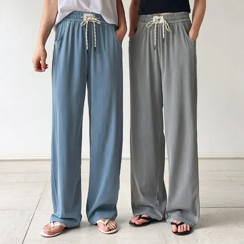 [시크폭스] 데님터치 라이오셀 와이드 밴딩팬츠_52PT413