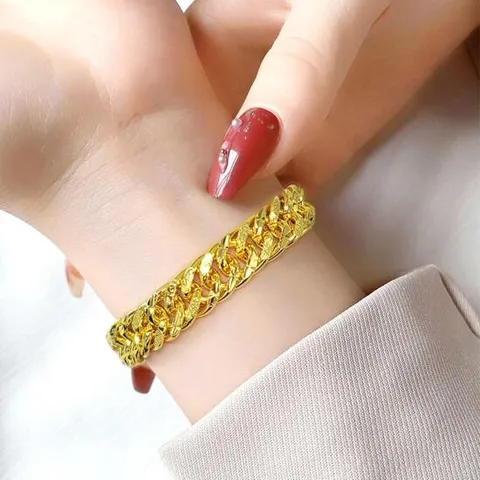 팔찌 트루체인 18k 도금 팔찌 여성 14cm~20cm 두께 1cm 빅사이즈가능 변색없는 볼드 체인 주얼리 악세사리 패션 골드 가벼운 써지컬 티타늄