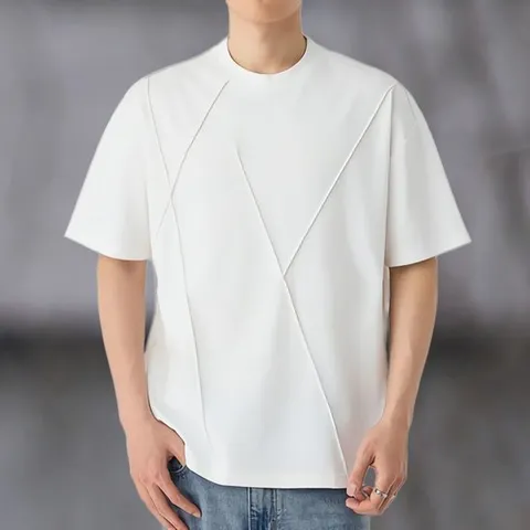 여름 신상 루즈핏 라운드 남성 반팔 니트