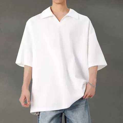 여름 신상 고급 루즈핏 캐주얼 남성 반팔 니트