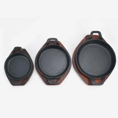 스테이크판 원형 무쇠팬 양손원형후라이 주물팬 (소) 구이판 가정용불판 불고기불판 프라이팬 닭갈비팬