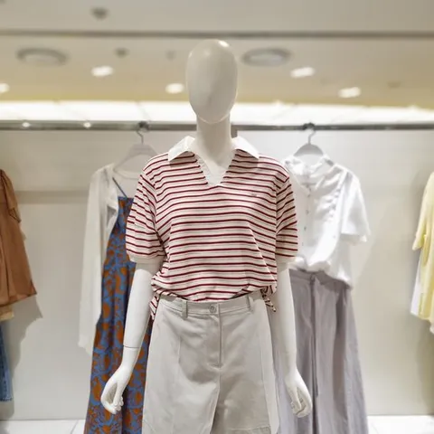 [ AK백화점 ][올리브데올리브] 카라배색 퍼프소매티셔츠OW5ME653