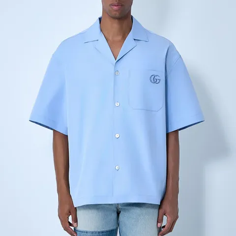 26 SS 구찌 GG 마몽트 로고 포켓 캠프 칼라 코튼 810604 Z7AUX 4850