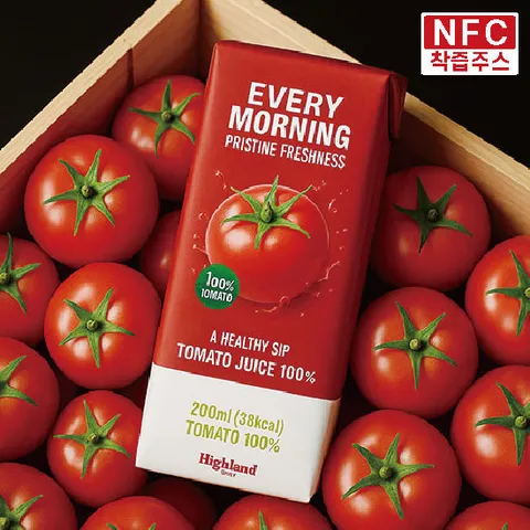 하이랜드 프레쉬 100% 토마토 주스 24팩 200ml (무설탕 NFC 주스)