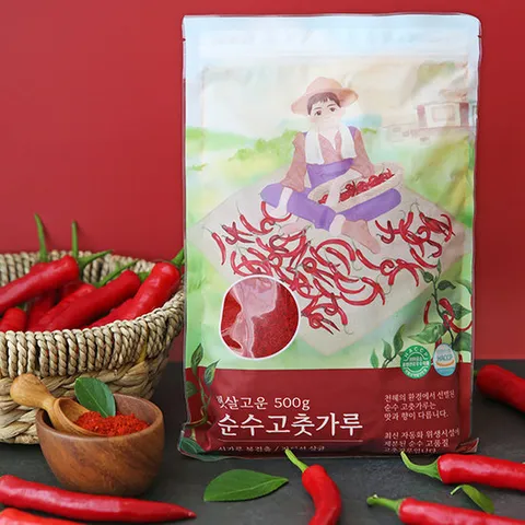 국산 순수 고춧가루 강화 햇고추가루 김장용 보통 매운맛 굵은 굵기 500g