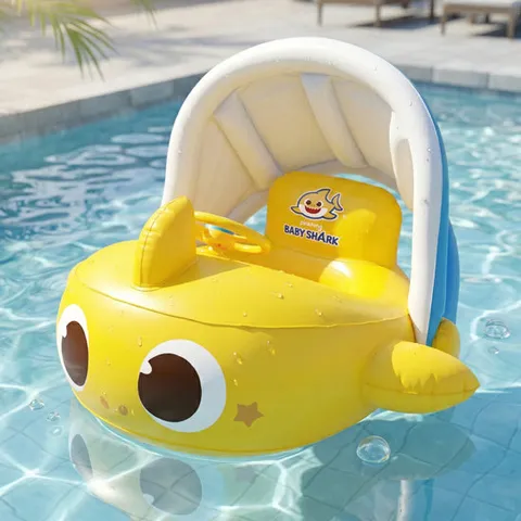 핑크퐁 아기상어 파라솔 등받이 쿠션 핸들 보행기 튜브