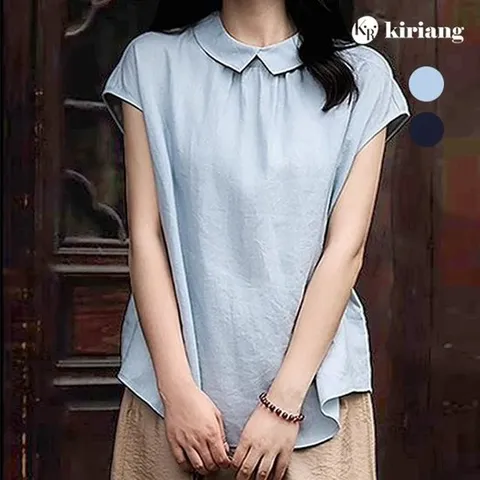 [키리앙] 피오니 카라넥 썸머 셔링 블라우스