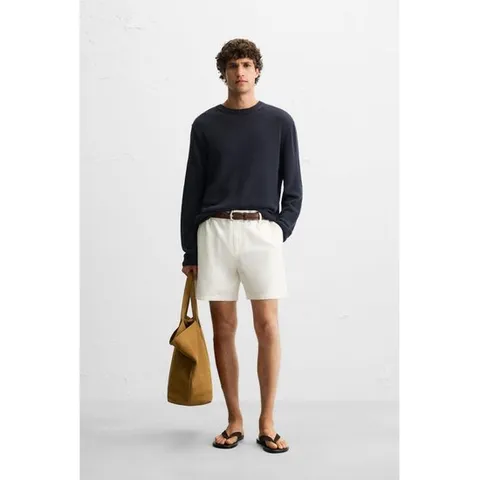 자라 재팬 린넨 - 코튼 스웨터 2632 300 네이비블루