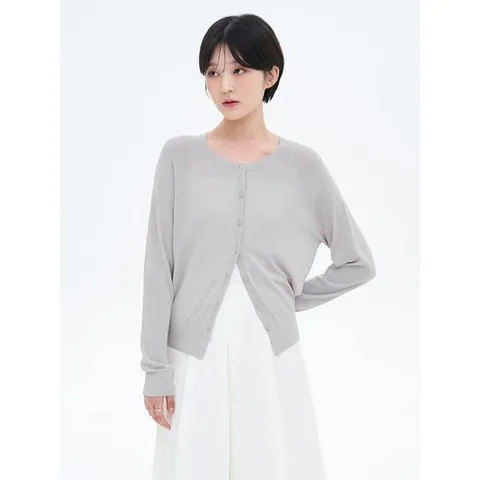 (32575ALY22) [에잇세컨즈] 베이직 라운드 넥 냉감 카디건  라이트 그레이