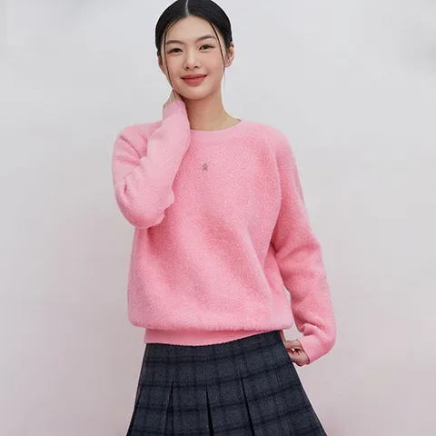 [ 롯데백화점 ][랩]앙고라 러브 장식 포인트니트(AQ4KHA23)