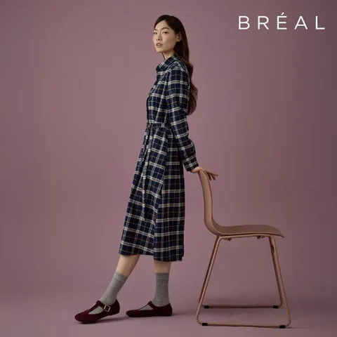 브리엘 25FW 소프트 체크 셔츠 원피스 1종