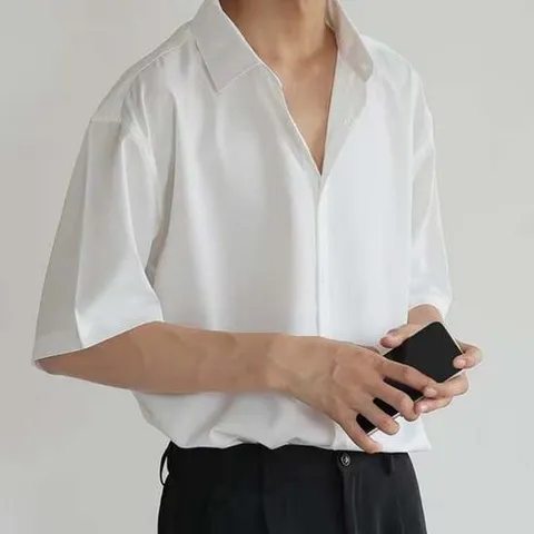 남자여름옷 남자 오바핏 여름철 시원한 소재 쿨상의 반팔 셔츠