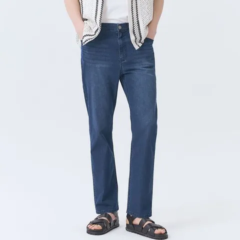 [뱅뱅]남성 썸머 라이크라 시그니처 데님_네이비