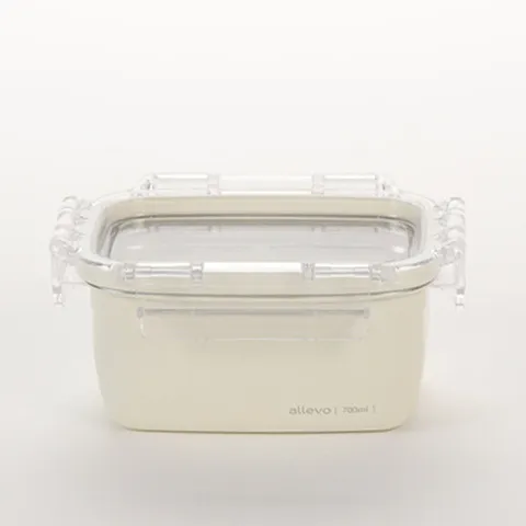 알레보 모던컨테이너 반찬통 컬러 스텐 밀폐용기 화이트 700ml 단품