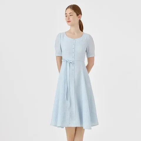 [ 롯데백화점 ][라인어디션]스몰체크 롱 원피스 (NWOPOF07)