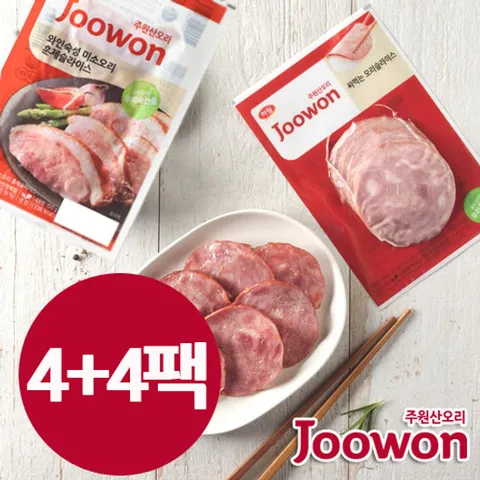 주원산오리 미소훈제슬라이스 150g*4팩 + 싸먹는 오리슬라이스 80g*4팩
