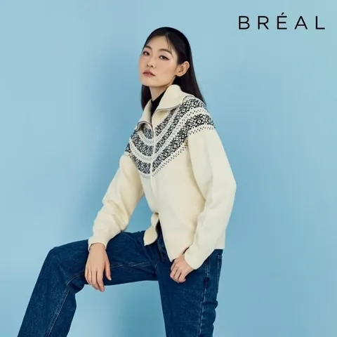 브리엘 25FW 노르딕 캐시미어 니트 집업 1종[런칭 가격 69,900원]