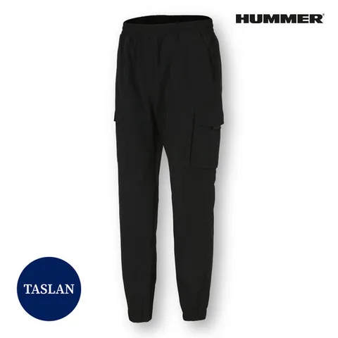 험머 타슬란 우븐 기능성(발수,방풍) 카고 포켓 팬츠 블랙