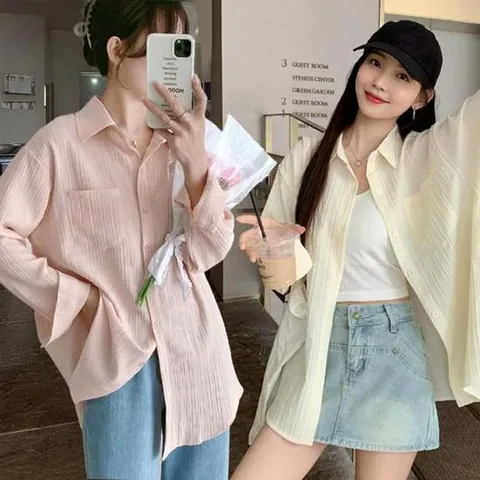 여성 얇은 아사면 면 여름셔츠 루즈핏 시스루 루즈핏 아사면블라우스 루즈핏블라우스 여성오버핏셔츠 흰색블라우스 여성여름블라우스 여성루즈핏셔츠