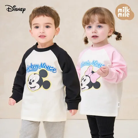 [밀크마일] [디즈니]미키 미니마우스 스마일나글란티셔츠