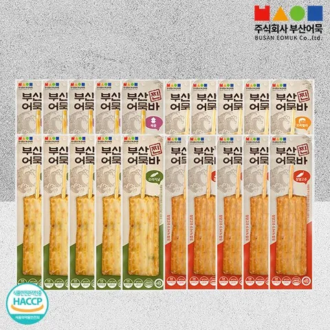 [부산어묵] 부산 찐 어묵바 4종 (오리지날+청양고추+해물+모짜렐라치즈) / 각 70gx5개-총20개