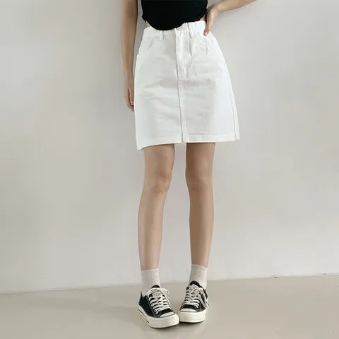 [문에이블]문에이블 여자 여름 허리밴딩 데일리룩 기본 베이직