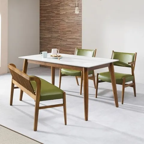 CZ226 세라믹 4인 원목식탁 벤치의자세트 1400