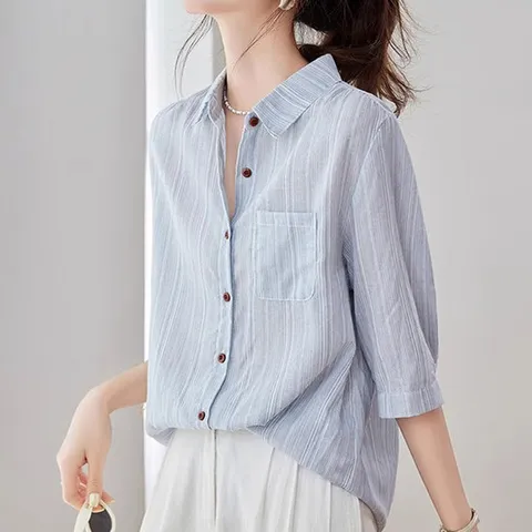 [몽벨리즈]코코시어서커7부셔츠 mde2302223