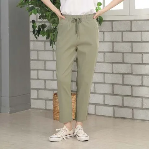 여성 뉴 면스판 팬츠 일자 바지 트레이닝복 밴딩 여성잠옷 여름잠옷 여름바지 고무바지 밴딩팬츠 여름긴바지 일자바지