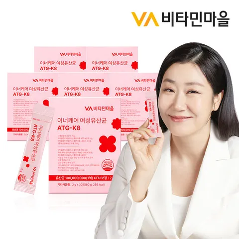 [총6개월분]비타민마을 특허 여성 질 유래 유산균 함유 이너케어 여성유산균 ATG-K8 6박스