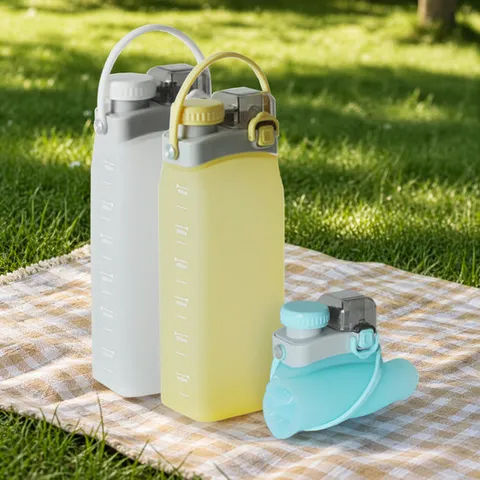 [리본제이]무디타 플래티넘 실리콘 물병 접이식 롤업 텀블러 물통 600ml / 빨대텀블러 휴대용 물통